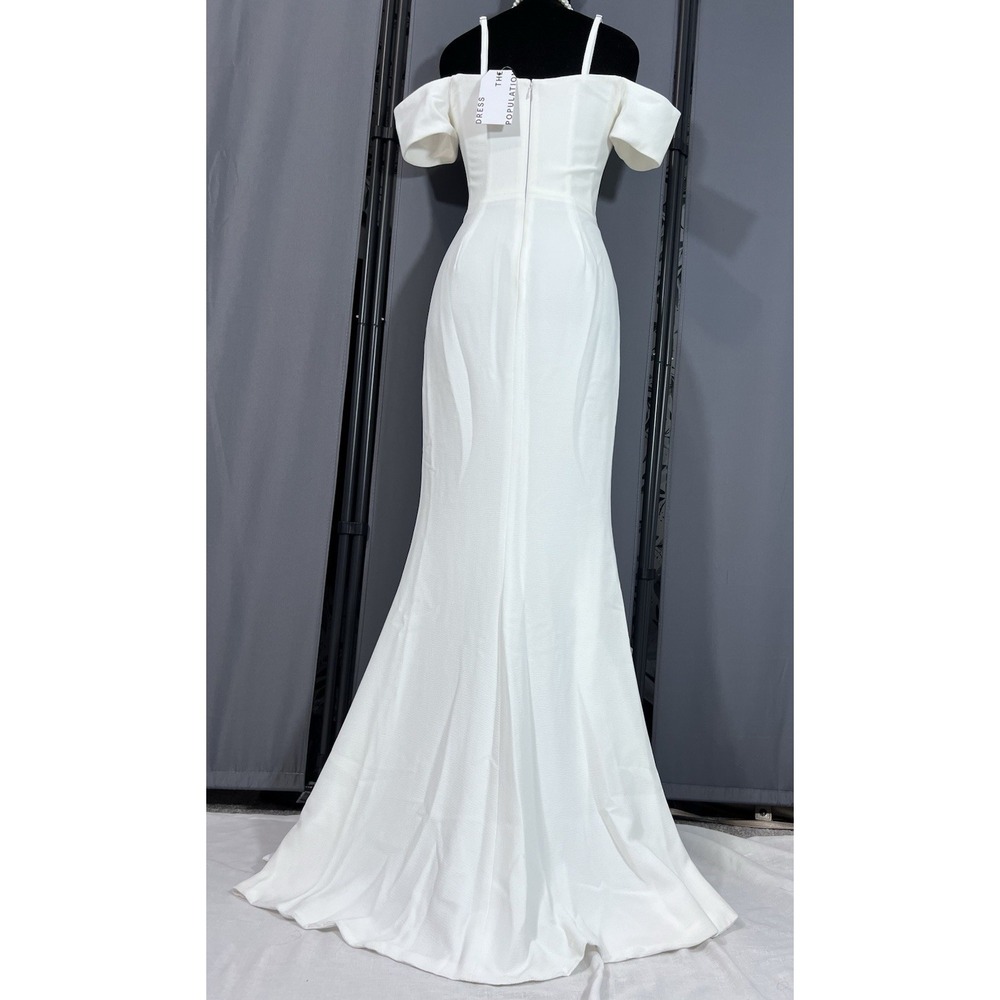 Dress the Population Logan Off-the-Shoulder Maxi Gown Sz XXS 00 Wedding Prom #J - Picture 8 of 12
